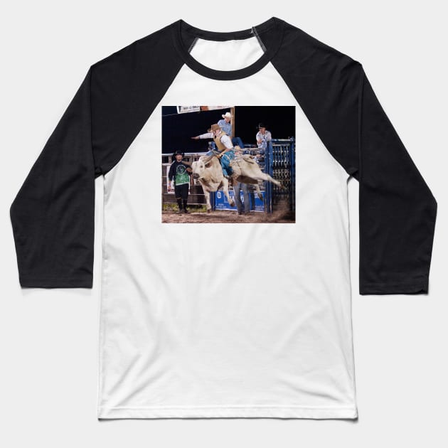 Bull Rider Baseball T-Shirt by joesaladino